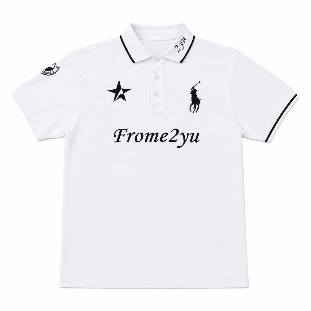 White frome2yu Short Sleeve Polo