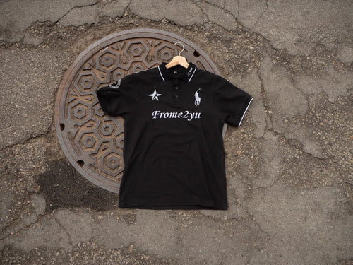 Black frome2yu Short Sleeve Polo