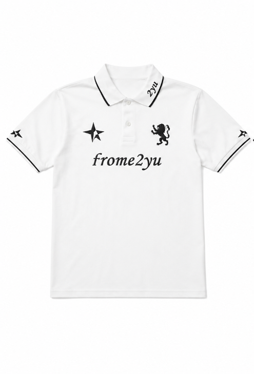 White frome2yu Short Sleeve Polo